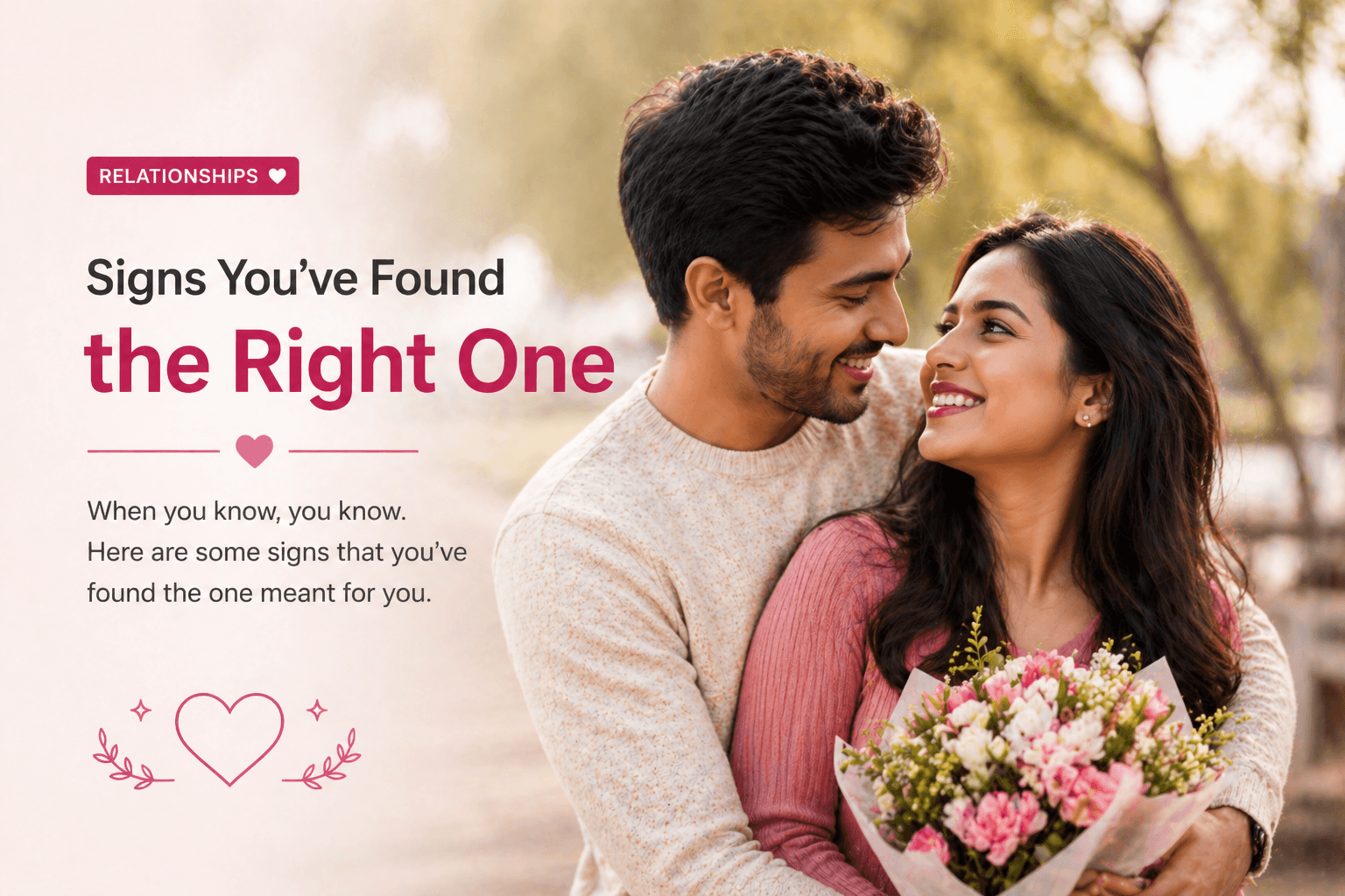 A smiling couple standing close together