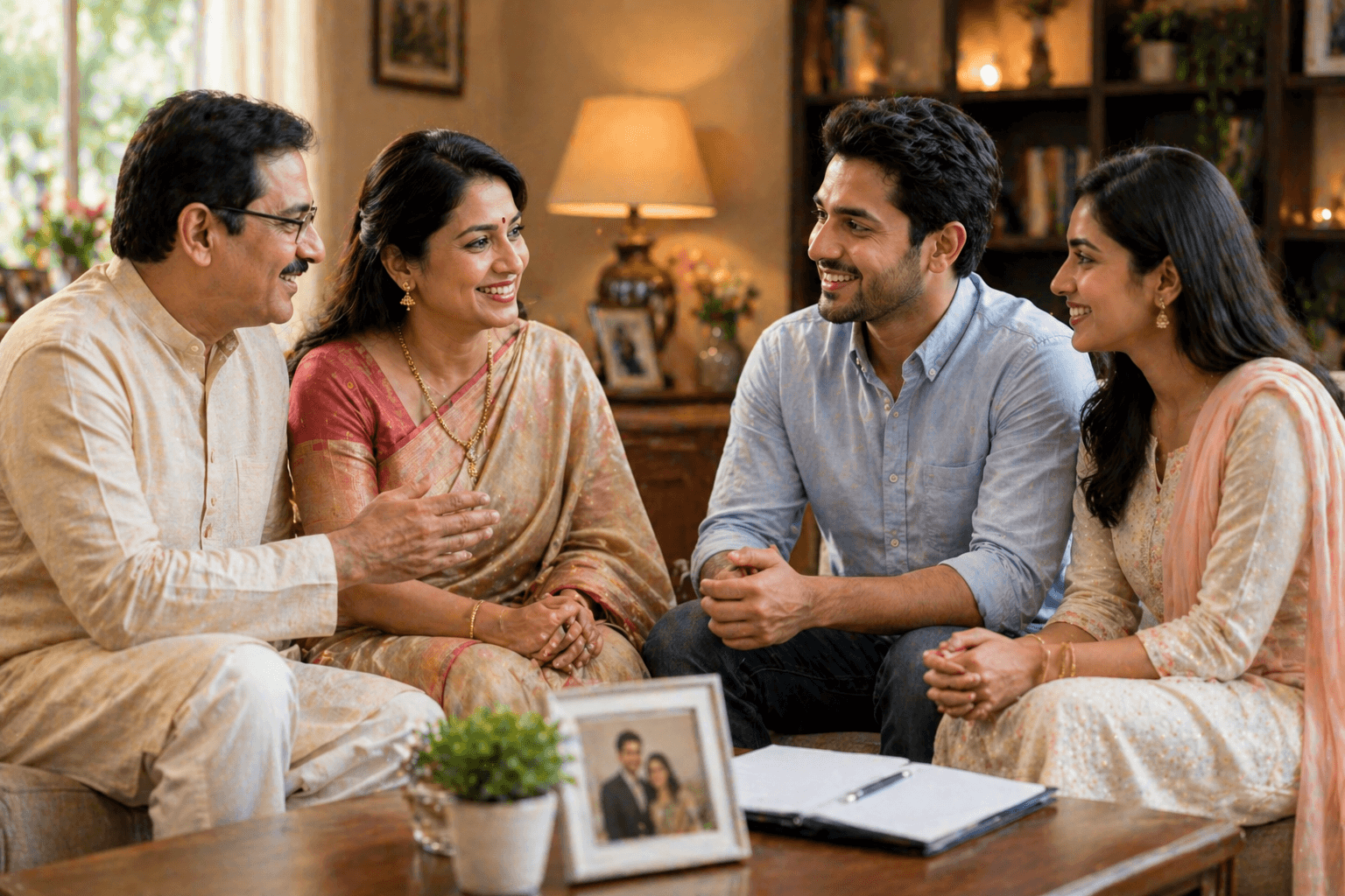 Families supporting a couple during the matchmaking process